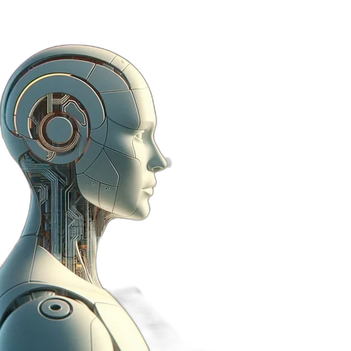 robot, 3d render, concept art, side transparent PNG cut-out