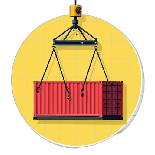 stylized, illustration, crane, lifting transparent PNG cut-out