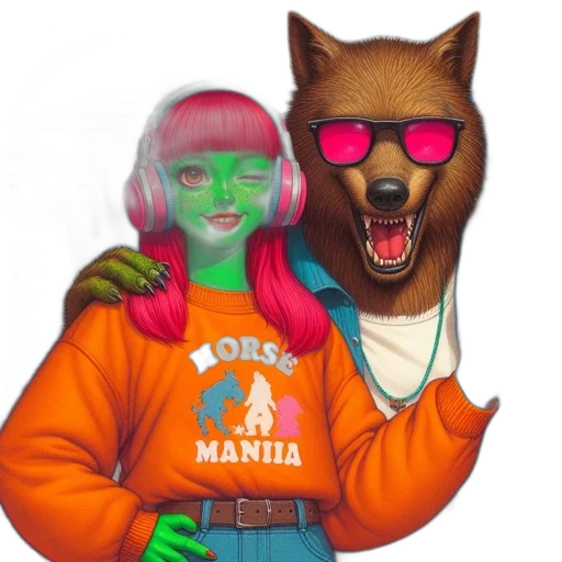 mask, jacket, face, vaporwave transparent PNG cut-out