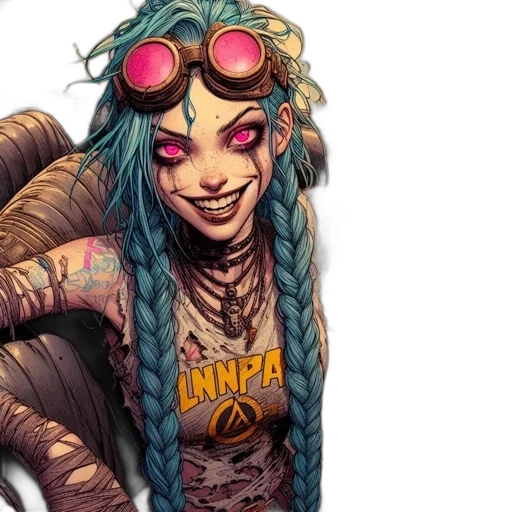 comic book art, concept art, cyberpunk, fantasy art transparent PNG cut-out