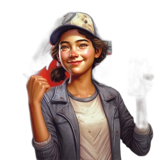 face, staff, hat, jacket transparent PNG cut-out