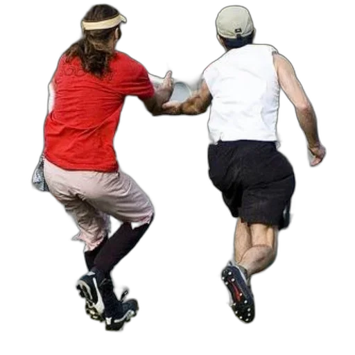 two, people, playing, frisbee transparent PNG cut-out