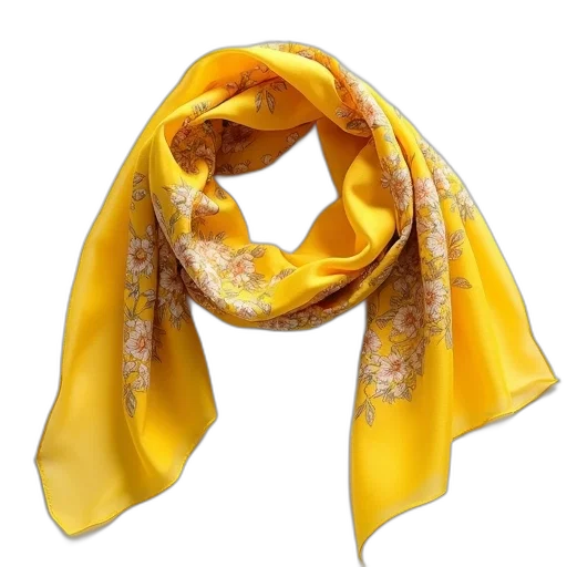 golden, yellow, silk, scarf transparent PNG cut-out