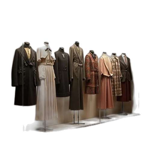 dress, jacket, earth tones, dark transparent PNG cut-out