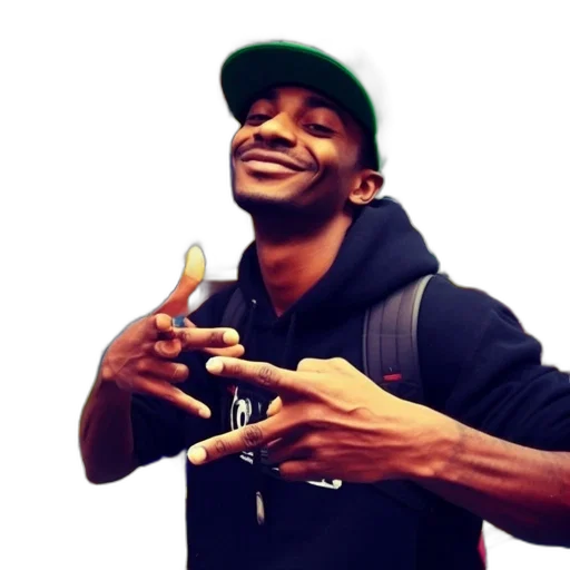 face, jacket, hat, staff transparent PNG cut-out