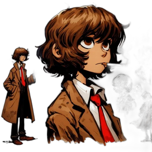 jacket, face, concept art, comic book art transparent PNG cut-out