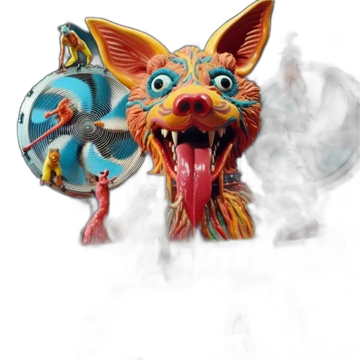 dragon, mask, staff, creature transparent PNG cut-out
