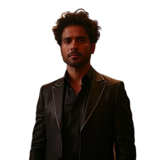 jacket, staff, face, concept art transparent PNG cut-out