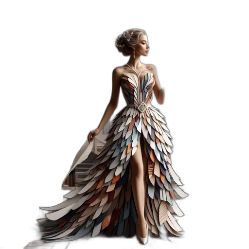 dress, concept art, fantasy art, photorealistic transparent PNG cut-out