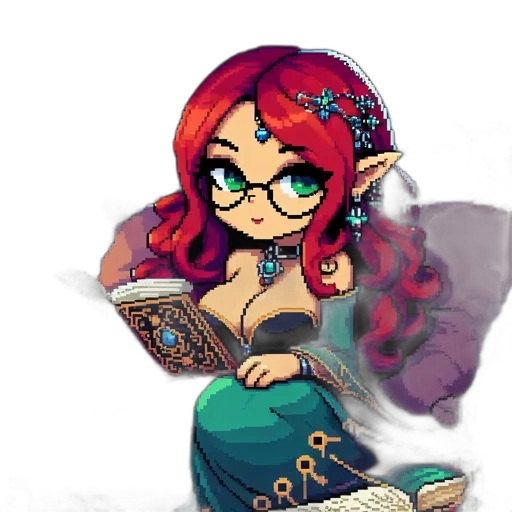 staff, dress, fantasy art, pixel art transparent PNG cut-out