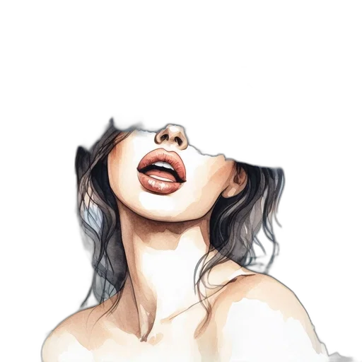 face, mask, watercolor, photorealistic transparent PNG cut-out