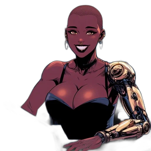 robot, dress, comic book art, concept art transparent PNG cut-out