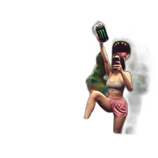 dimly, lit, gym, woman transparent PNG cut-out