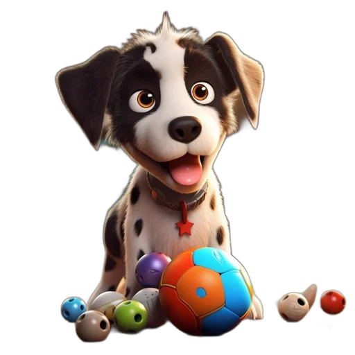 staff, animal, 3d render, cartoon transparent PNG cut-out