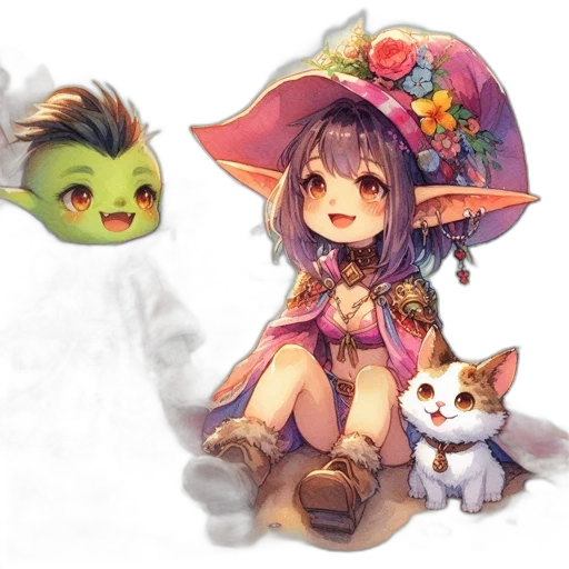 staff, hat, fantasy art, concept art transparent PNG cut-out