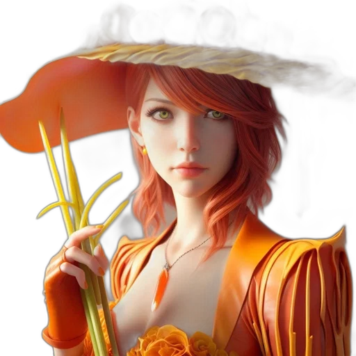 dress, staff, flower, jewelry transparent PNG cut-out