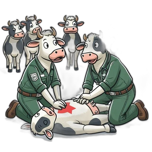 comic, illustration, two, cows transparent PNG cut-out