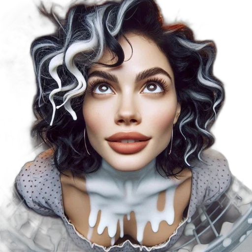 face, hair, mask, jewelry transparent PNG cut-out