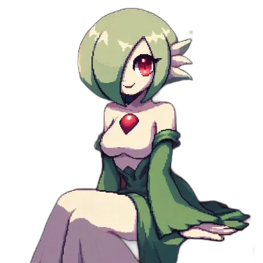 dress, creature, flower, staff transparent PNG cut-out