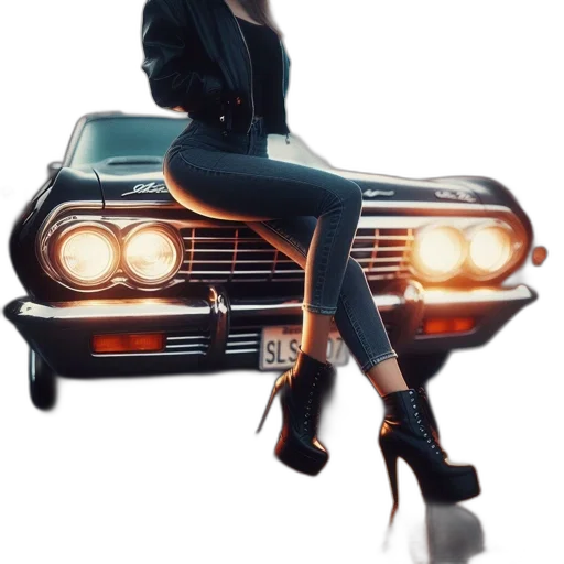 car, jacket, shoes, dress transparent PNG cut-out