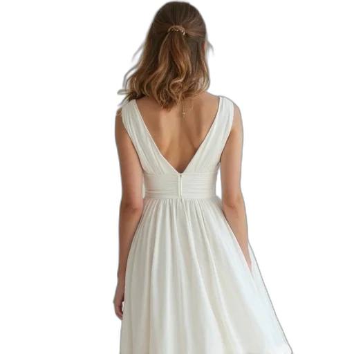 dress, white transparent PNG cut-out