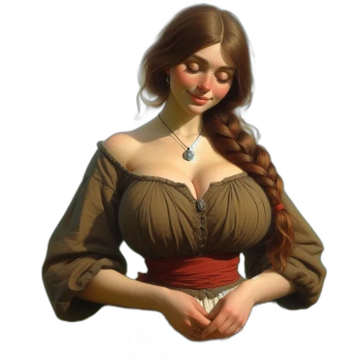 dress, jewelry, face, staff transparent PNG cut-out