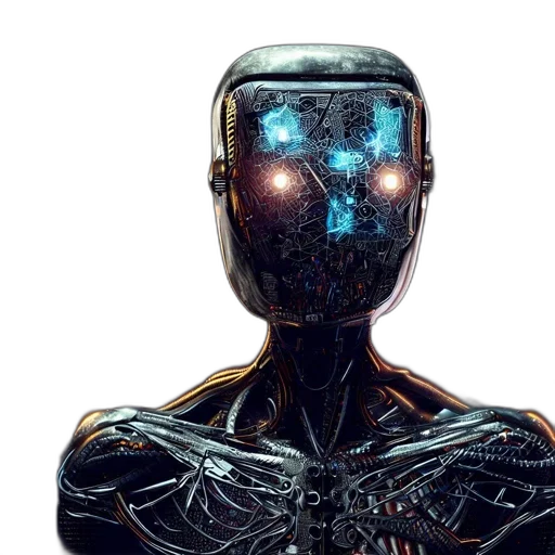 robot, face, mask, cyberpunk transparent PNG cut-out