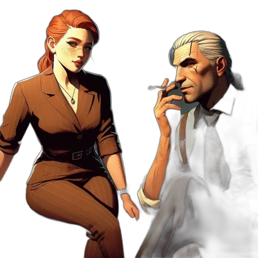 jacket, staff, concept art, comic book art transparent PNG cut-out