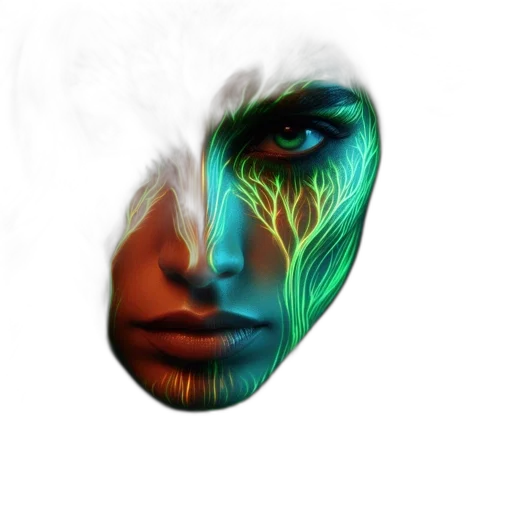 face, mask, hair, creature transparent PNG cut-out