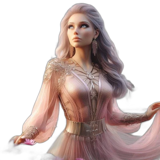 dress, fantasy art, concept art, 3d render transparent PNG cut-out