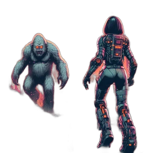 jacket, creature, robot, concept art transparent PNG cut-out