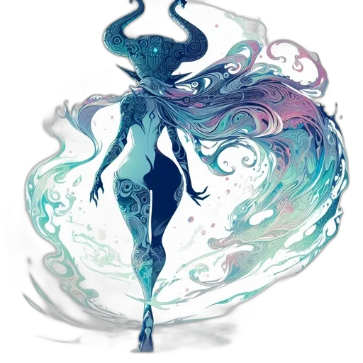 dress, dragon, staff, creature transparent PNG cut-out