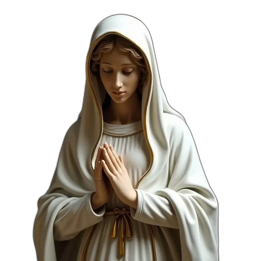 photorealistic, 3d render, statue, virgin transparent PNG cut-out