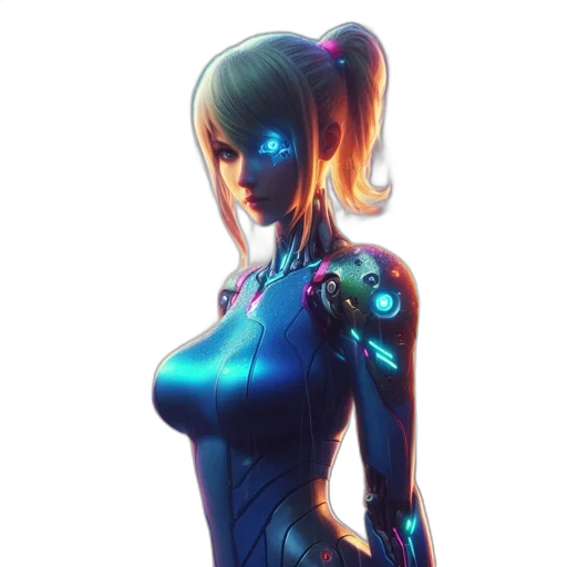 robot, dress, concept art, cyberpunk transparent PNG cut-out