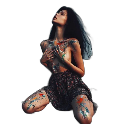 dress, jewelry, photorealistic, fantasy art transparent PNG cut-out