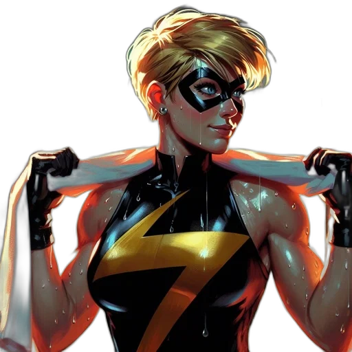 comic book art, concept art, female, superhero transparent PNG cut-out