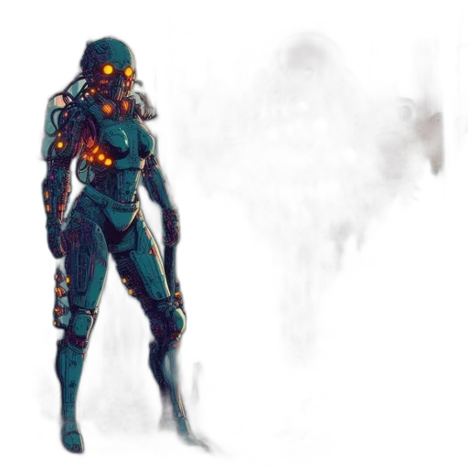 robot, weapon, concept art, comic book art transparent PNG cut-out