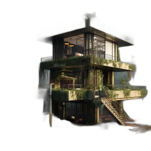 building, furniture, 3d render, concept art transparent PNG cut-out