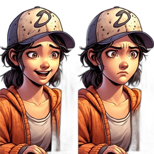 hat, face, comic book art, concept art transparent PNG cut-out