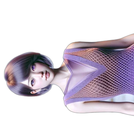 dress, robot, 3d render, cyberpunk transparent PNG cut-out