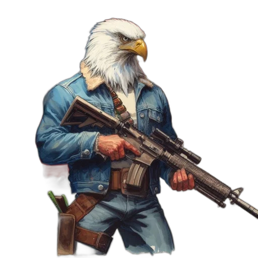 weapon, jacket, animal, concept art transparent PNG cut-out