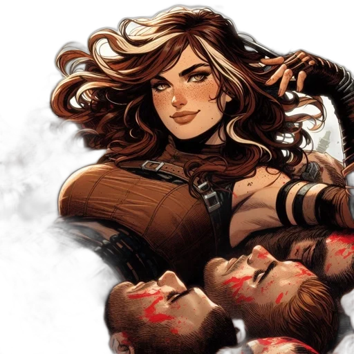 comic book art, concept art, fantasy art, armed transparent PNG cut-out