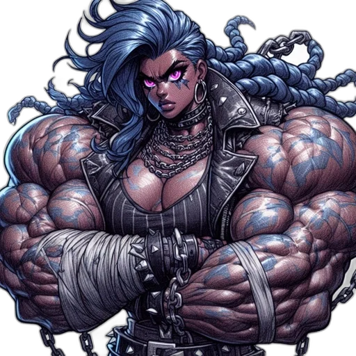 hair, weapon, comic book art, cyberpunk transparent PNG cut-out