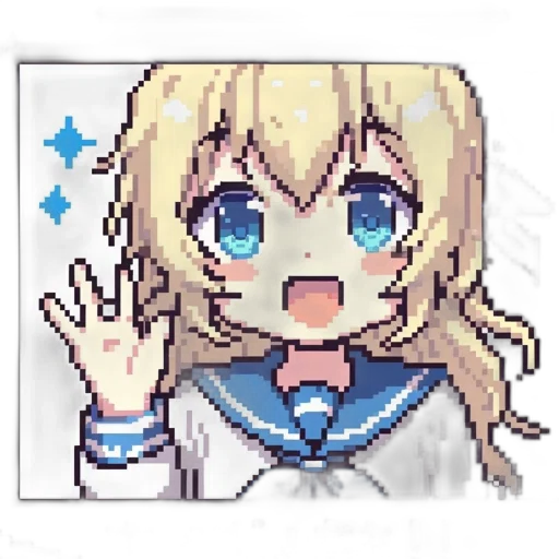 staff, robot, pixel art, anime transparent PNG cut-out