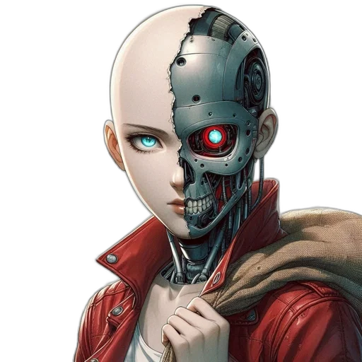 robot, cyberpunk, comic book art, concept art transparent PNG cut-out