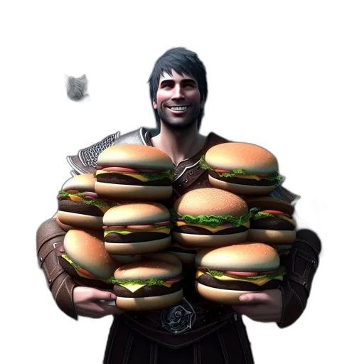 food, animal, weapon, 3d render transparent PNG cut-out