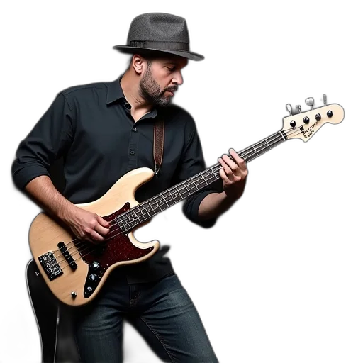 electric, guitar, player, playing transparent PNG cut-out