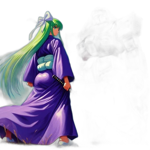 dragon, dress, staff, sword transparent PNG cut-out