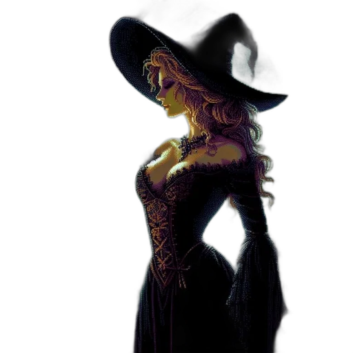 hat, dress, staff, mask transparent PNG cut-out