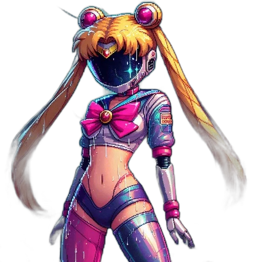 robot, cyberpunk, concept art, anime transparent PNG cut-out